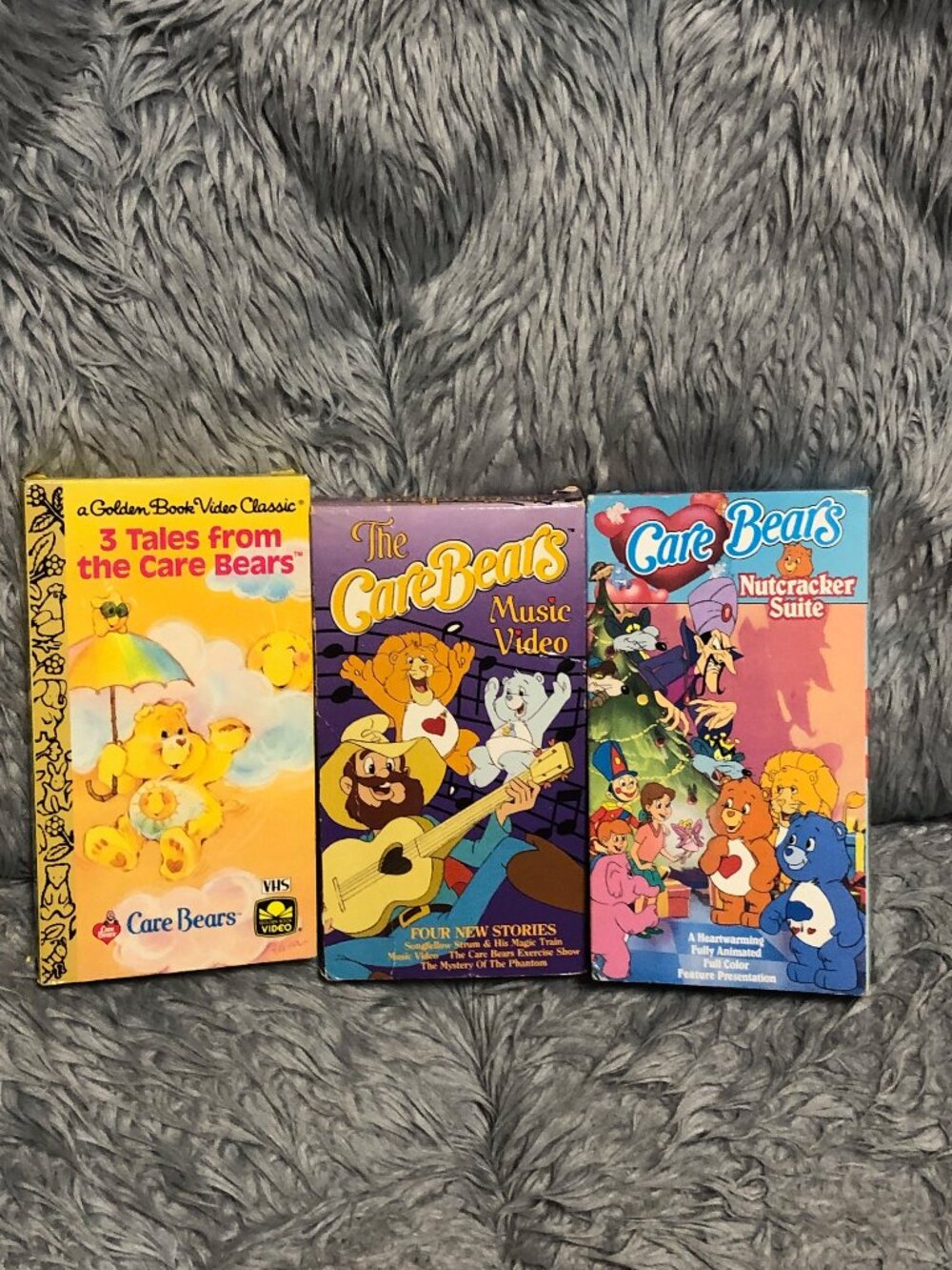 Vintage Care Bears VHS 80s Nutcracker Music Videos Golden Book LOT of 3